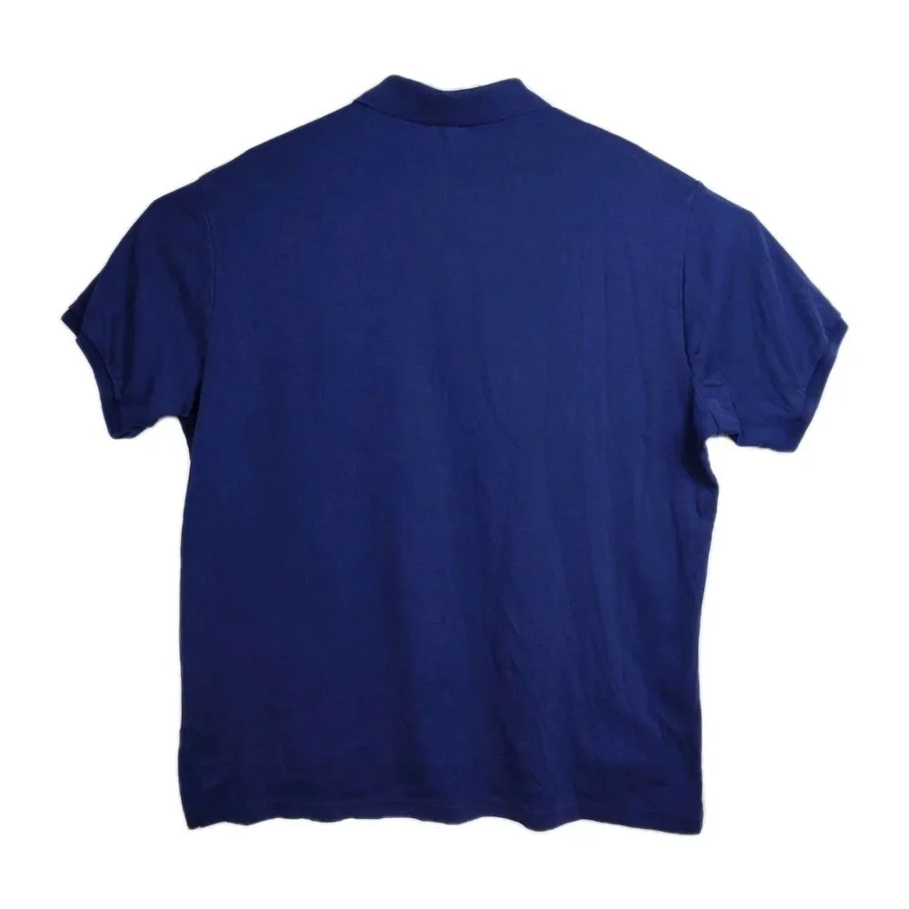 Polo Ralph Lauren Polo Shirt Men's XXL Blue Logo Short‎ Sleeves Custom Fit